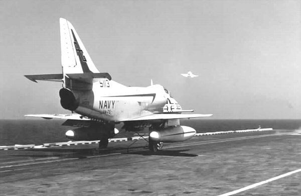Mediterranean Sea - Jun.68 * 
VA-76 * A-4C Skyhawk Launches from port cat.